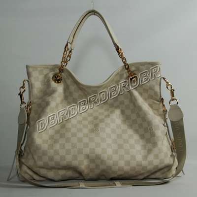 Discount Louis Vuitton Handbags Leather N91952 beige white Wholesale