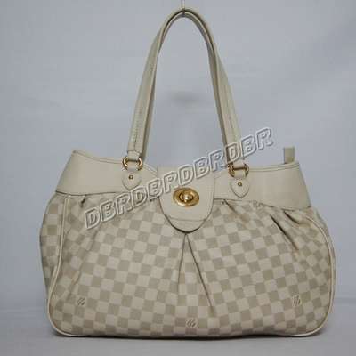 Discount Louis Vuitton Handbags Leather N45714 beige white Wholesale