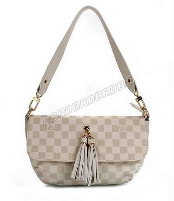 Discount Louis Vuitton Handbags Leather N95805 beige white Wholesale