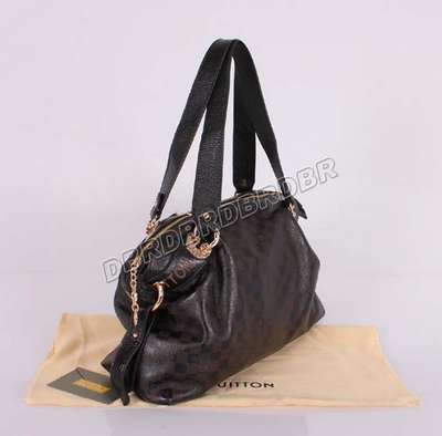 discount louis vuitton handbags leather m93083 black/gray wholesale