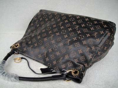 discount louis vuitton handbags leather m40249 black wholesale