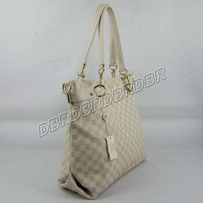 discount louis vuitton handbags leather n98583 beige white wholesale