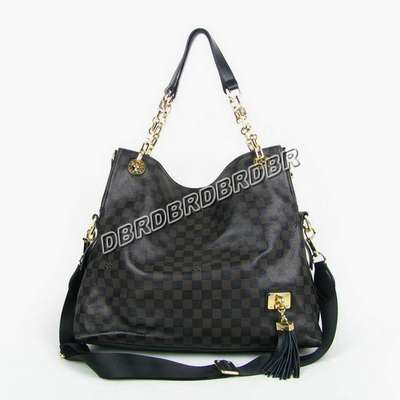 Discount Louis Vuitton Handbags Leather N95130 black Wholesale