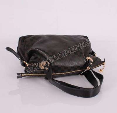 discount louis vuitton handbags leather m93083 black/gray wholesale