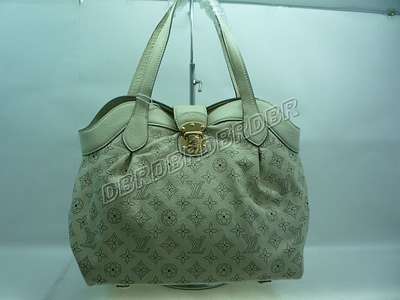 Discount Louis Vuitton Handbags Monogram Mahina M93081 beige white Wholesale