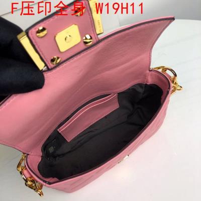 wholesale quality fendi bags full embossed f logo pink