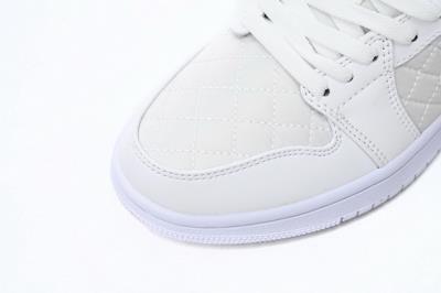 wholesale quality air jordan 1  low quilted triple white