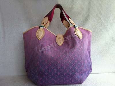 discount louis vuitton handbags monogram denim m40415 pink blue wholesale