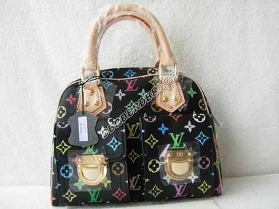 Discount Louis Vuitton Handbags Monogram Multicolore M40026 black Wholesale