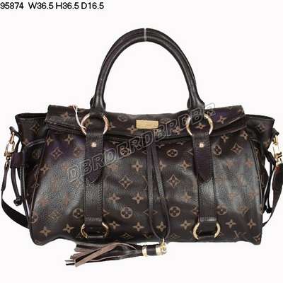 Discount Louis Vuitton Handbags Leather 95874 coffee Wholesale