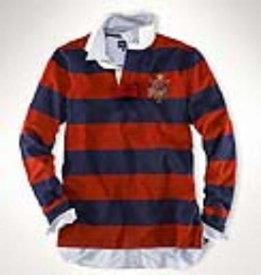 Ralph Lauren men Polo shirt-long sleeve-red/black strip No.364