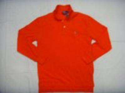 Ralph Lauren long sleeve men polo shirt-solid red-small pony