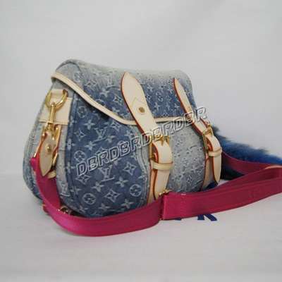 discount louis vuitton handbags monogram denim m97361 blue wholesale