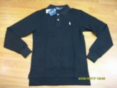 Ralph Lauren long sleeve men polo shirt-BLACK-small pony