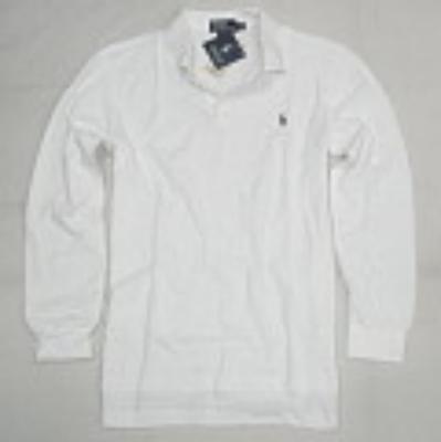 Ralph Lauren long sleeve men polo shirt-white-small pony