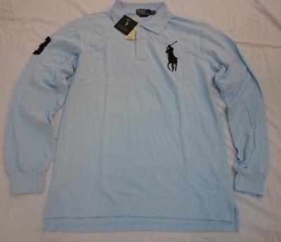 Ralph Lauren men Polo shirt-long sleeve-light blue No.320